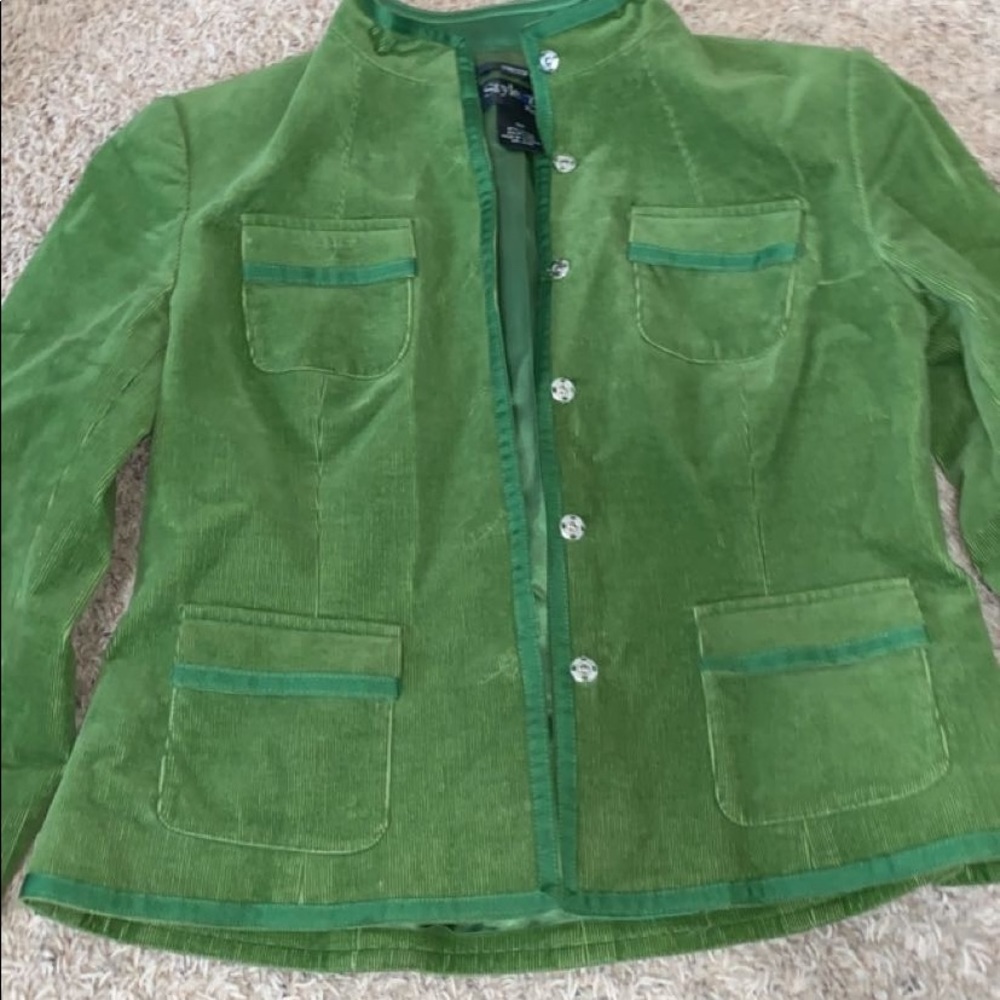Green vintage button up jacket